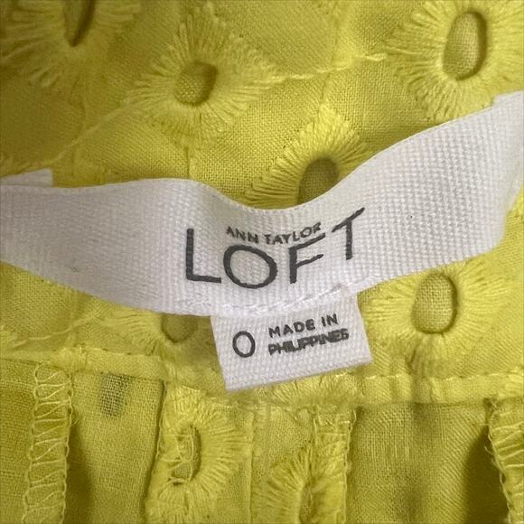 NWT Ann Taylor LOFT Riviera Shorts in Yellow Eyelet Size 0 - Picture 5 of 8